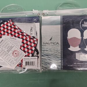 Nautica Red and Blue Geometric Face Masks